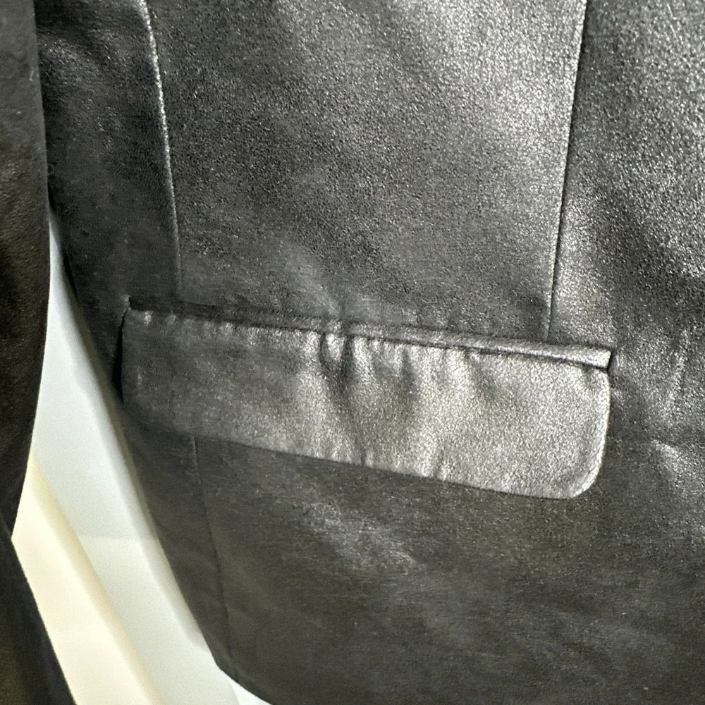 Lauren Ralph Lauren Jacket Mens 44R Black Blazer Sport Coat Faux Leather Classic